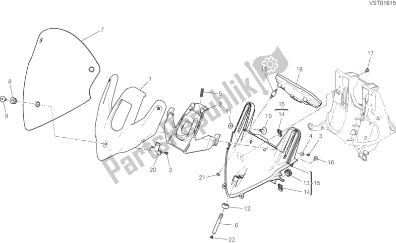 Alle onderdelen voor de 34c - Voorruit van de Ducati Multistrada 1200 Enduro Thailand 2019